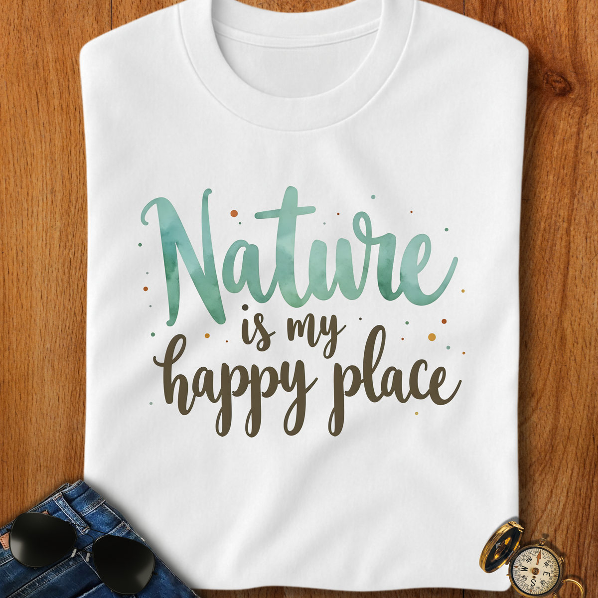 Nature is My Happy Place Camping T-Shirt
