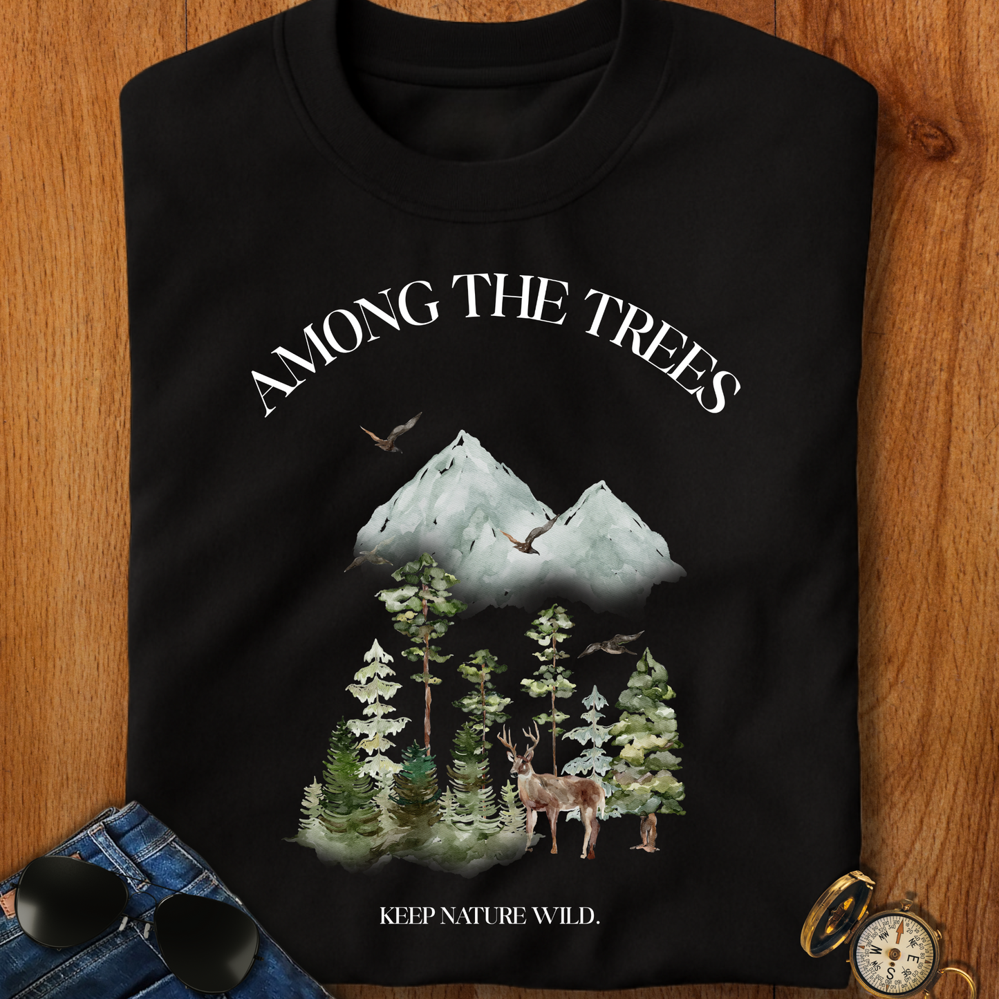 Among the Trees Hiking, Camping T-Shirt