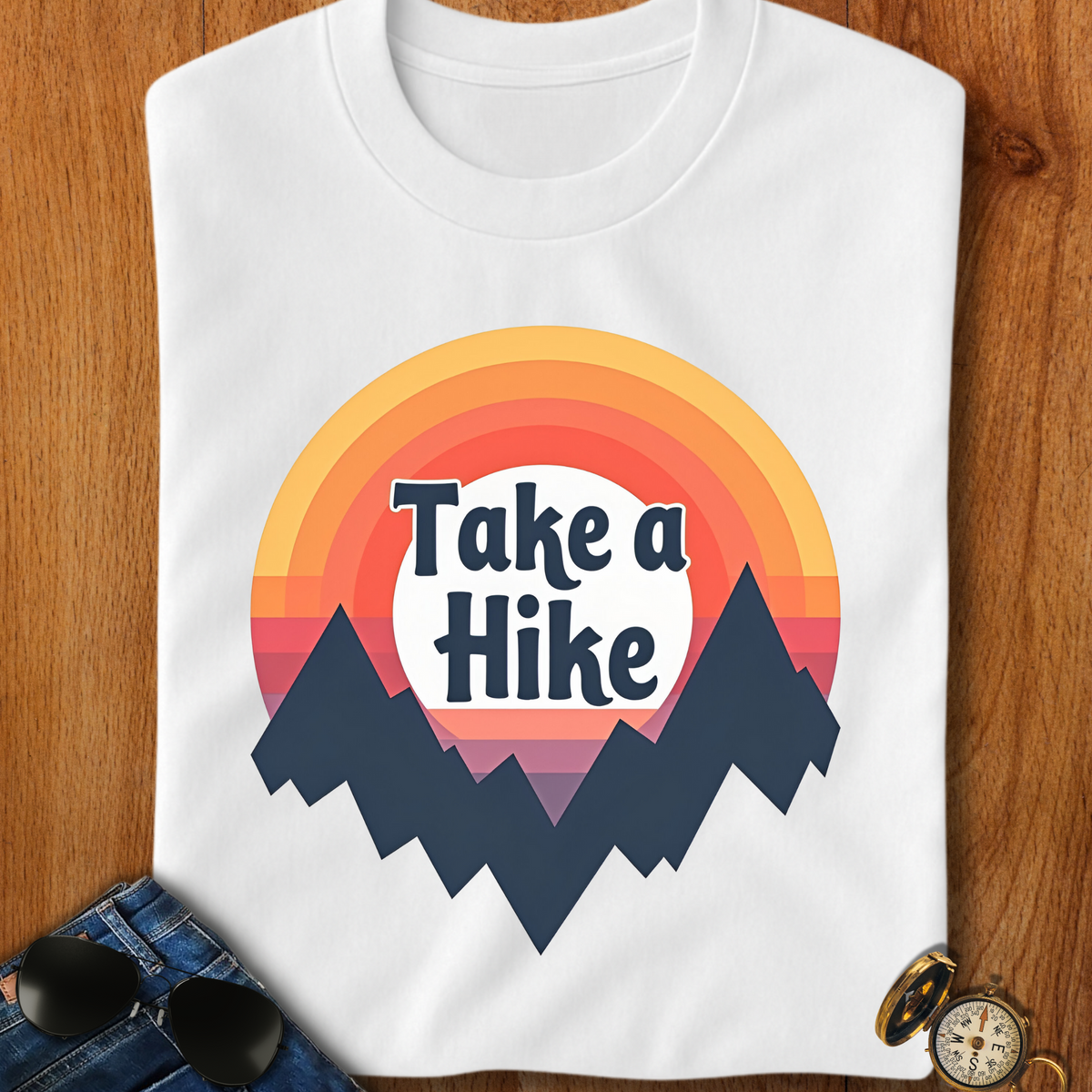 Take a Hike Retro Themed Camping T-Shirt