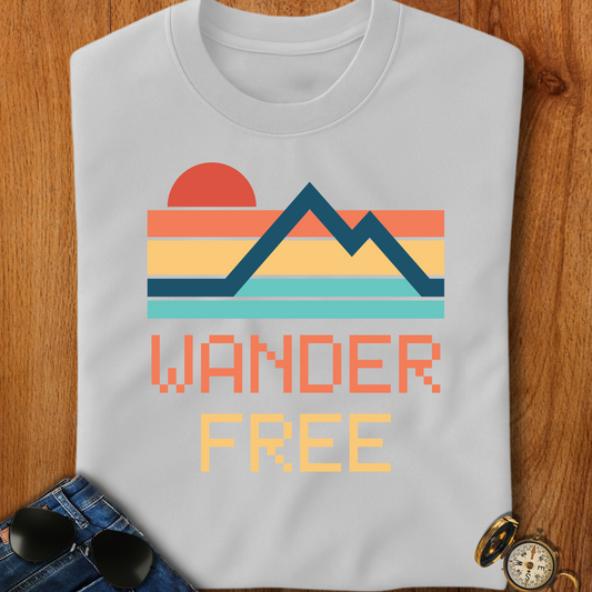 Wander Free Retro Camping, Hiking, Backpacking T-Shirt