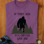 Yeti, Bigfoot Hiding Funny Hiking, Camping T-Shirt