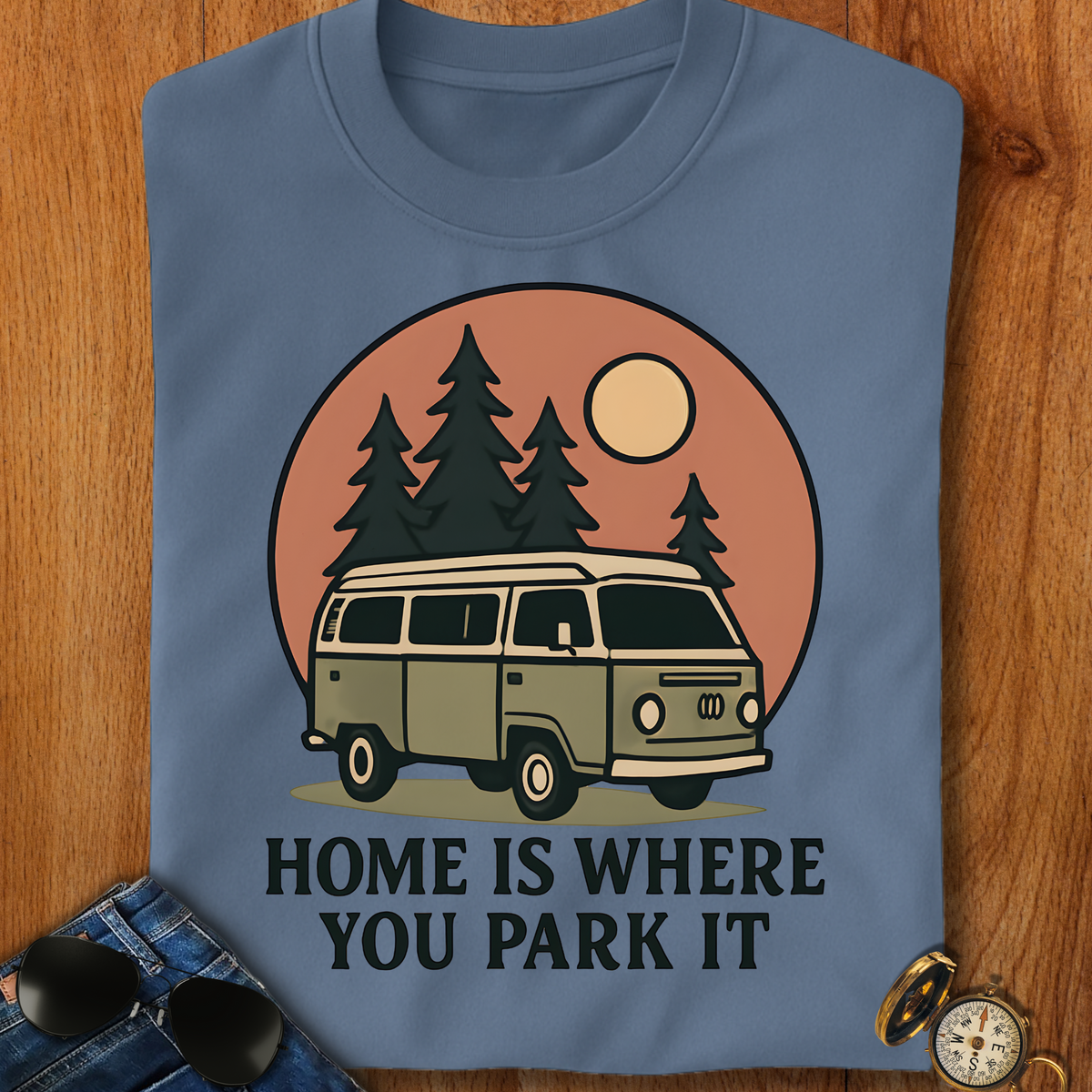 Home is Where You Park It Camping T-Shirt