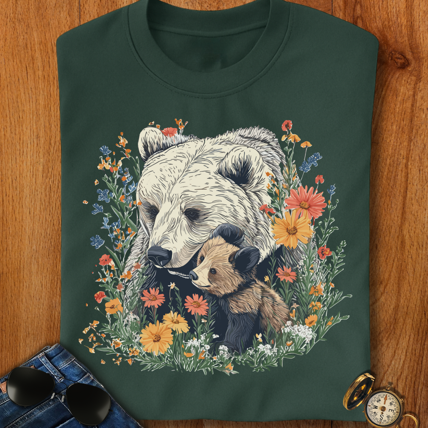 Mama bear and Cub Camping T-Shirt