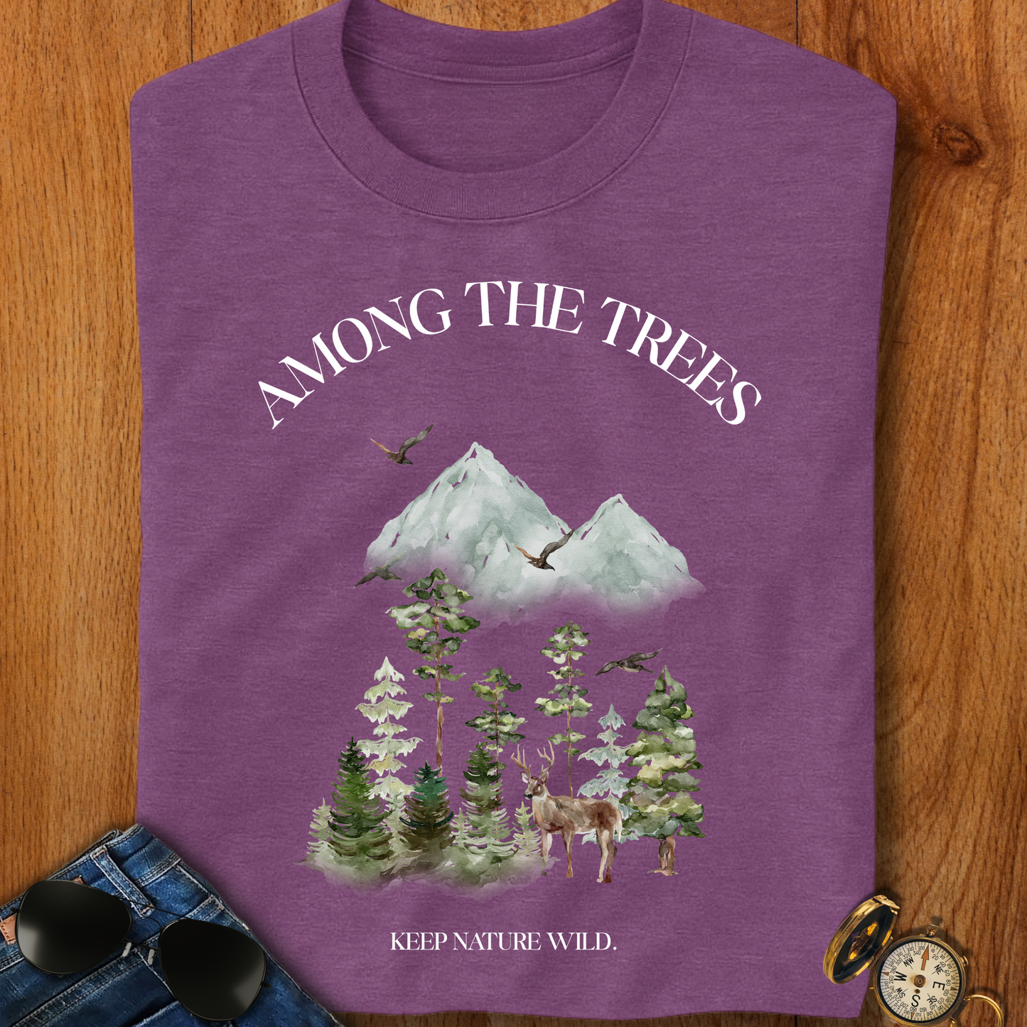 Among the Trees Hiking, Camping T-Shirt