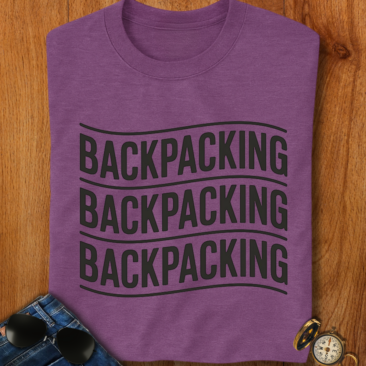 Backpacking Text T-Shirt