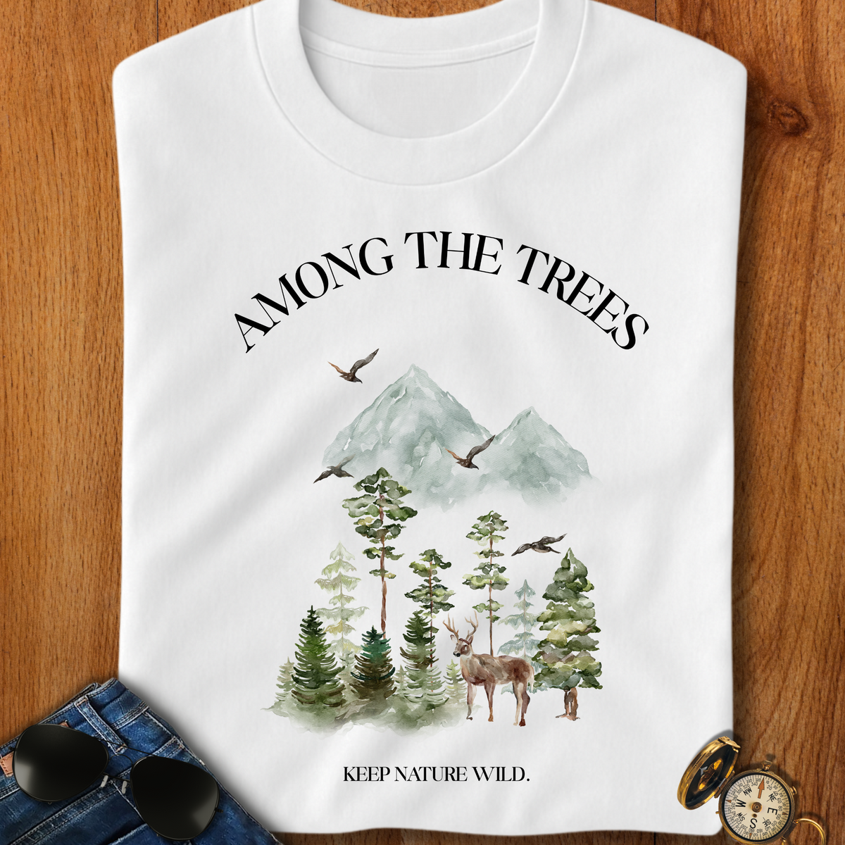 Among the Trees Hiking, Camping T-Shirt