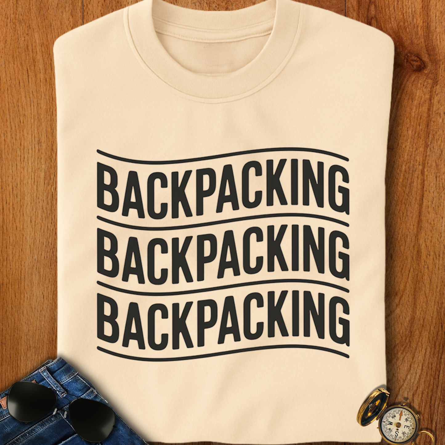 Backpacking Text T-Shirt
