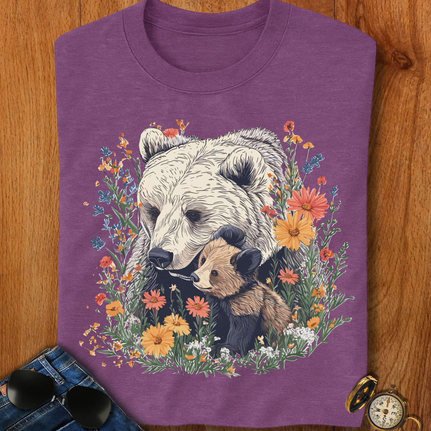 Mama bear and Cub Camping T-Shirt