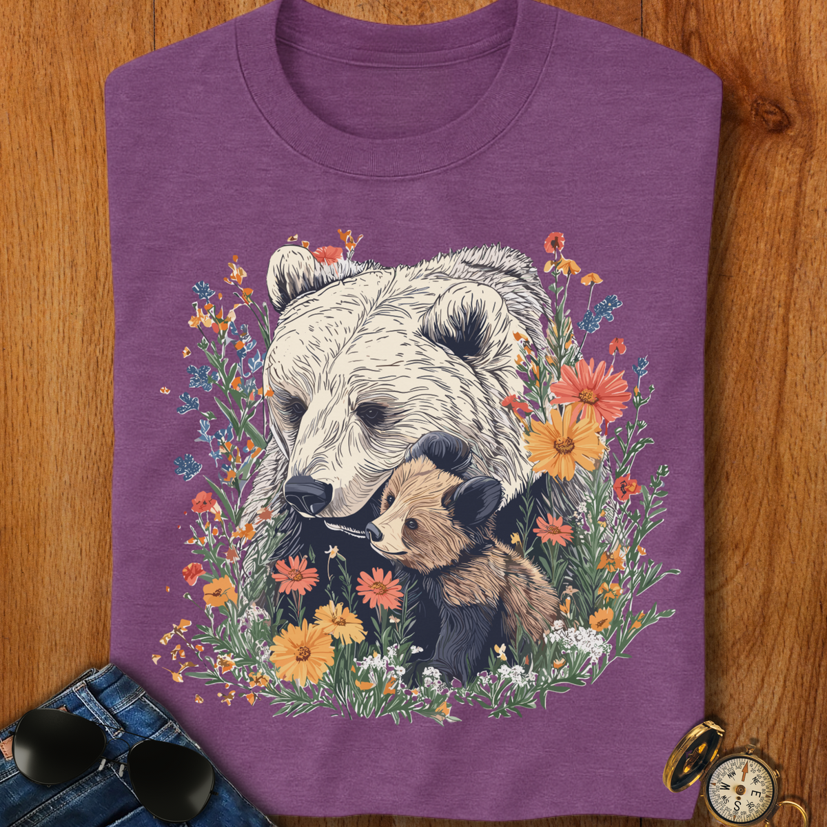 Mama bear and Cub Camping T-Shirt