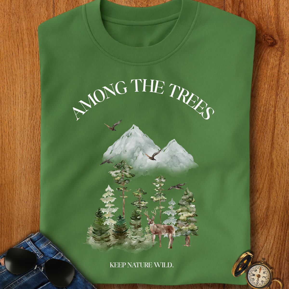 Among the Trees Hiking, Camping T-Shirt