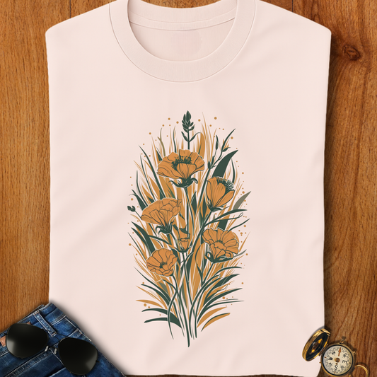 Golden Flowers Camping T-Shirt
