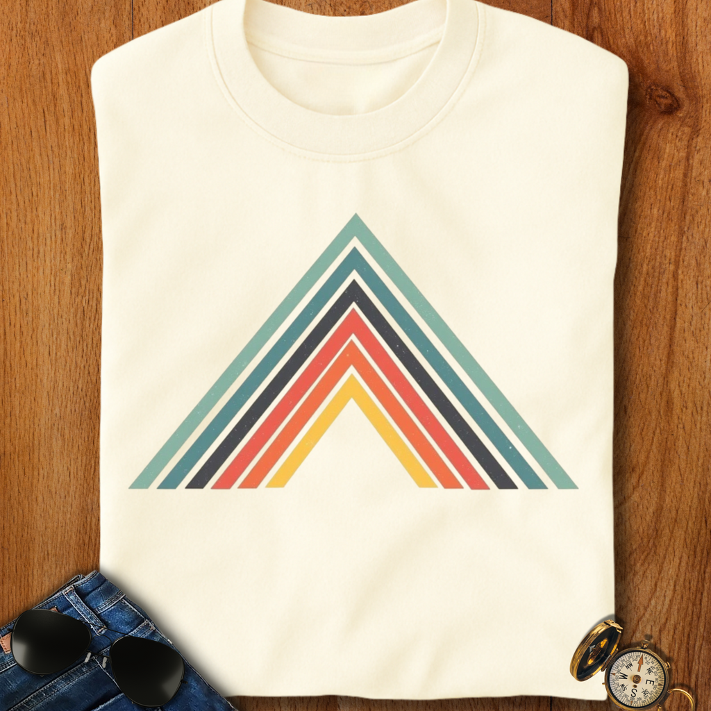 Abstract Mountain with Lines Camping T-Shirt