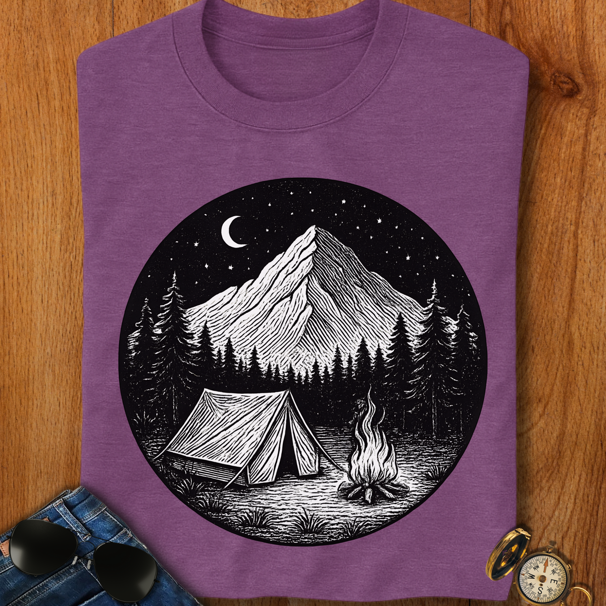 Tent Under the Stars Camping T-Shirt