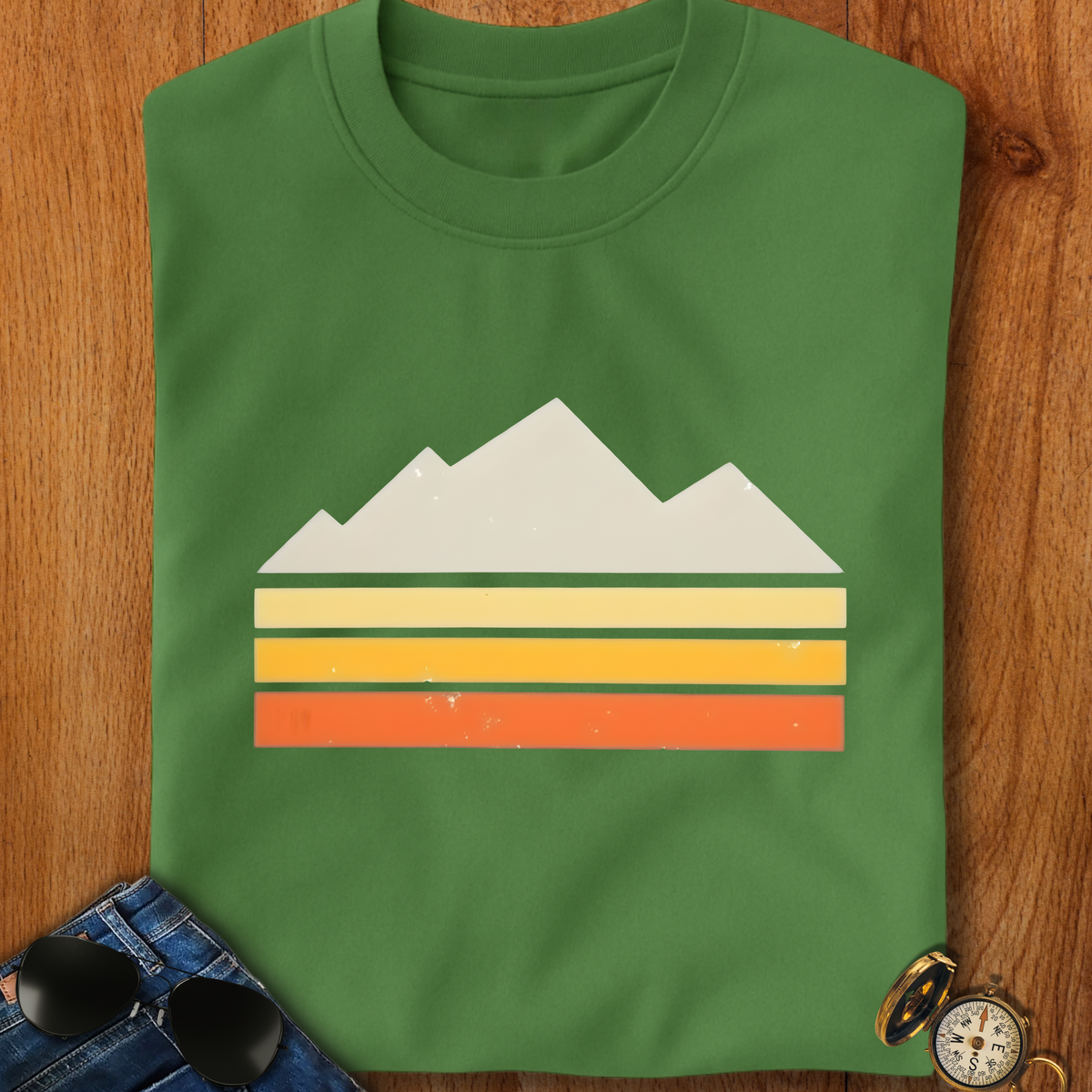 Abstract Retro Mountain Backpacking T-Shirt