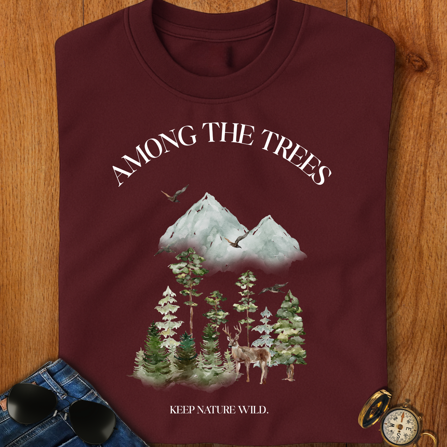 Among the Trees Hiking, Camping T-Shirt