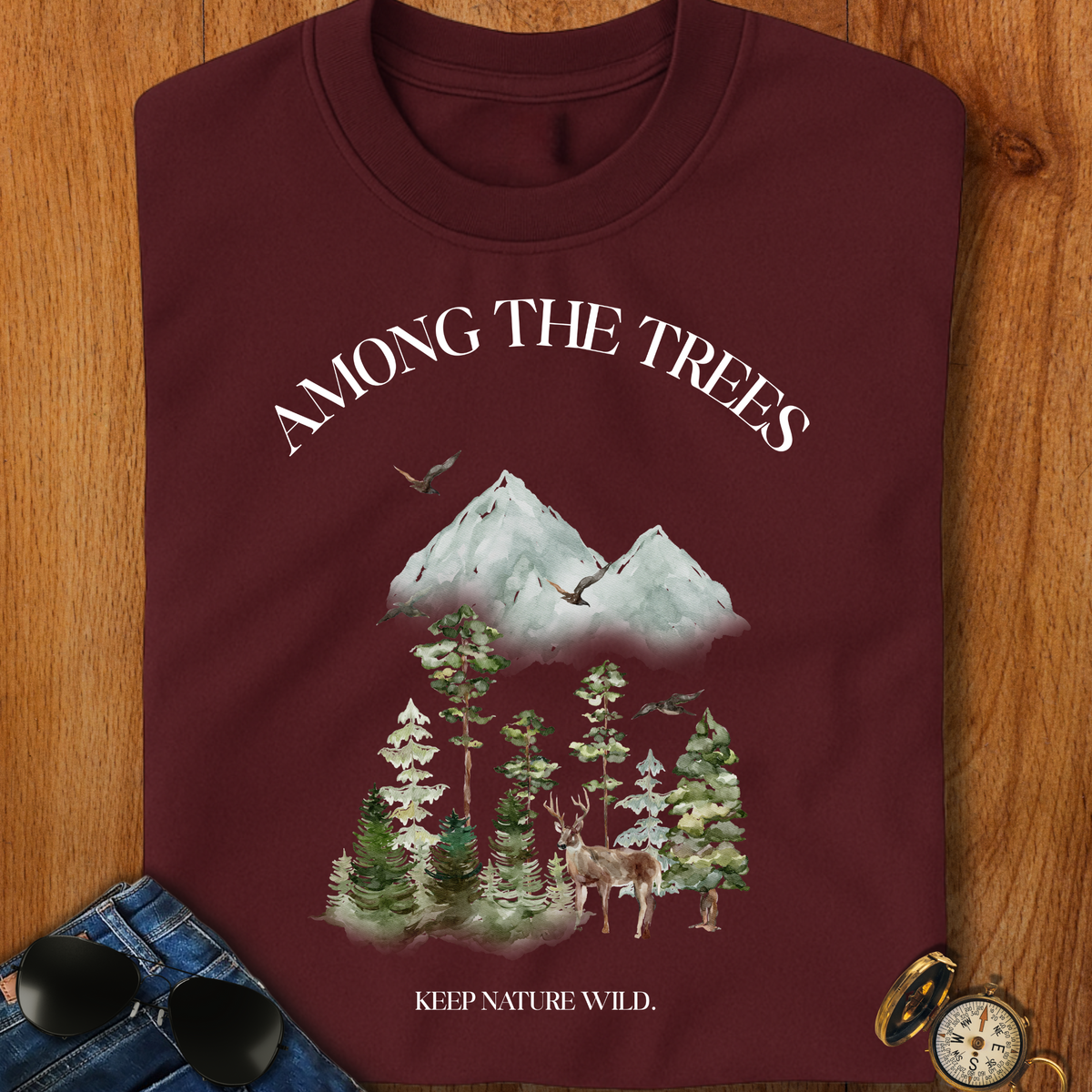 Among the Trees Hiking, Camping T-Shirt