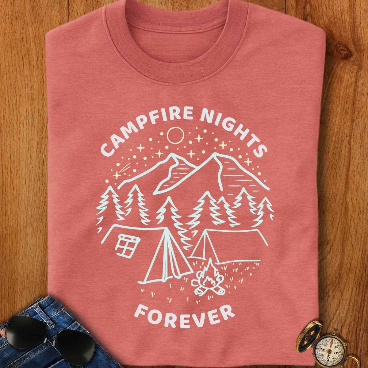 Campfire Nights Forever Camping T-Shirt