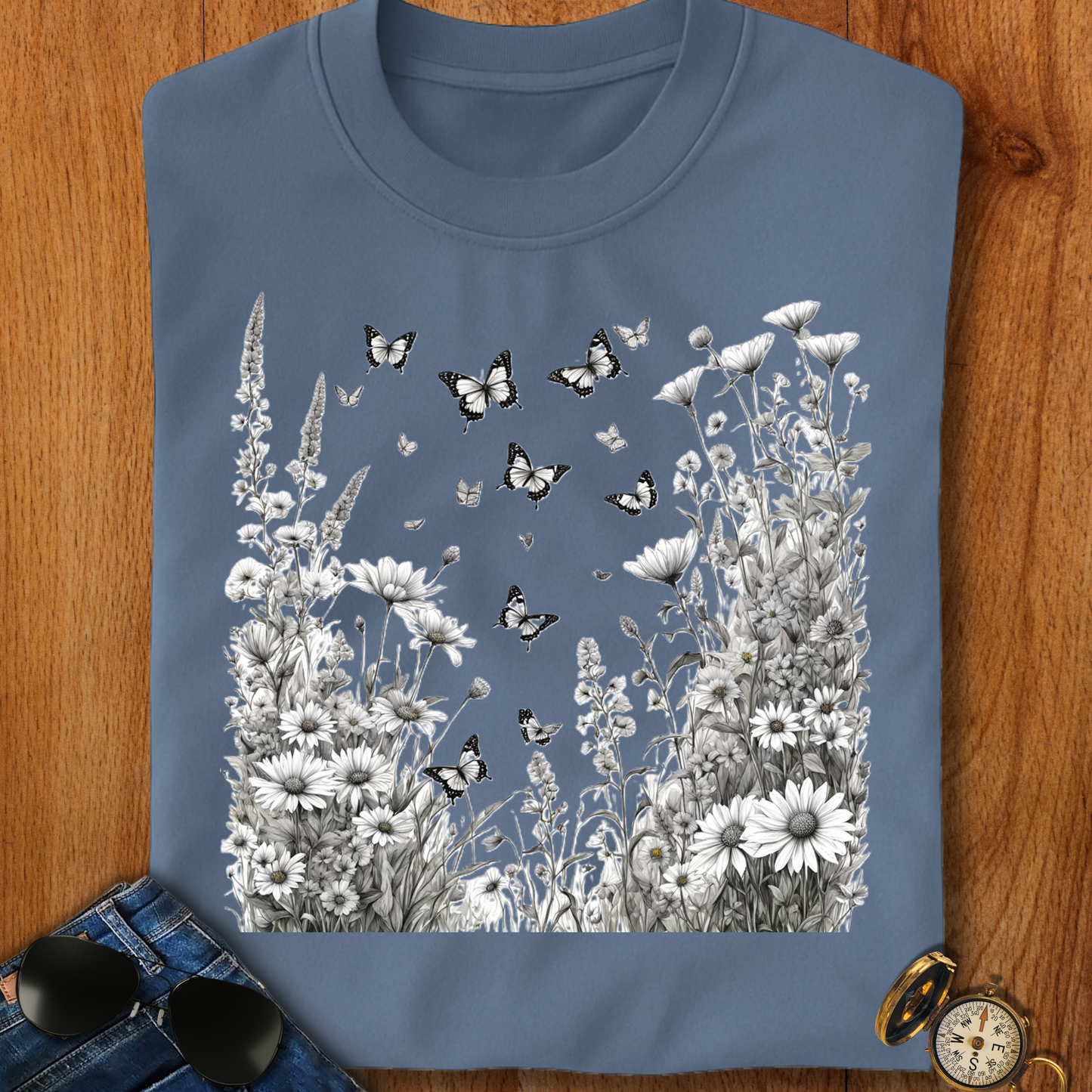 Butterfly Garden Camping T-Shirt