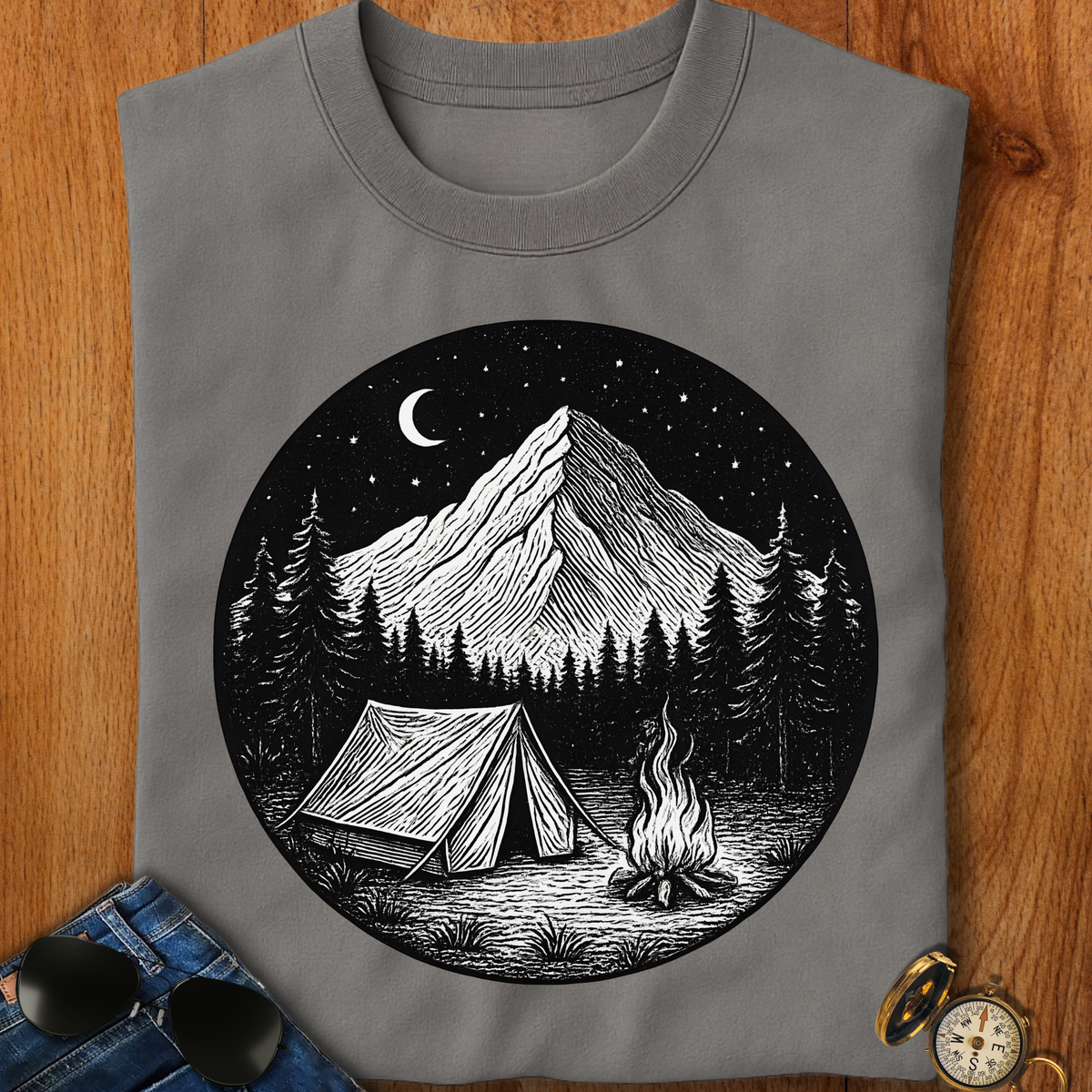 Tent Under the Stars Camping T-Shirt