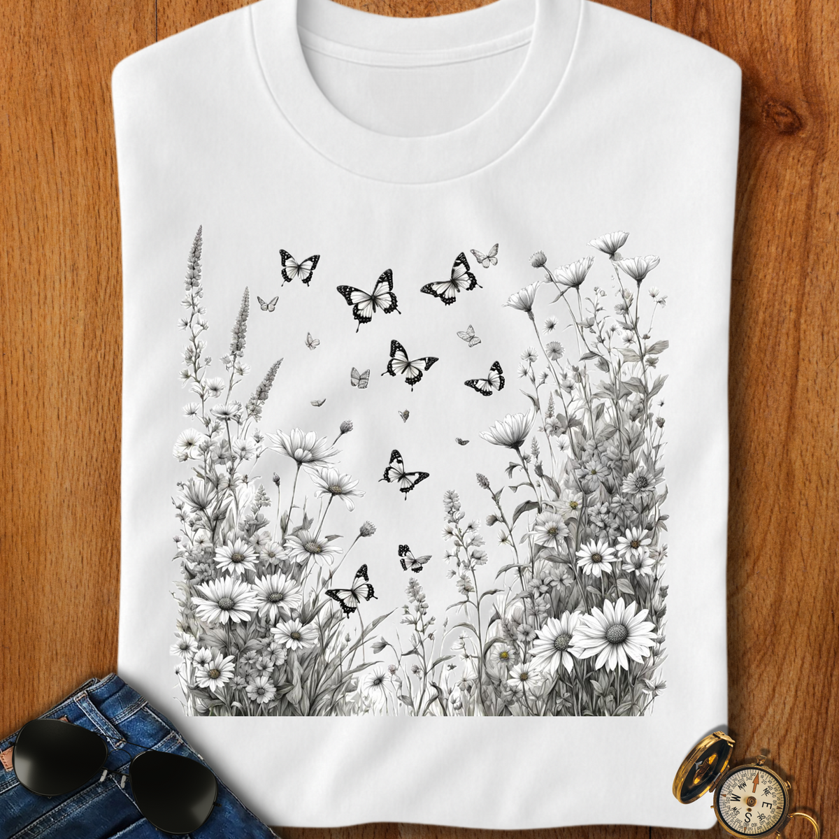 Butterfly Garden Camping T-Shirt