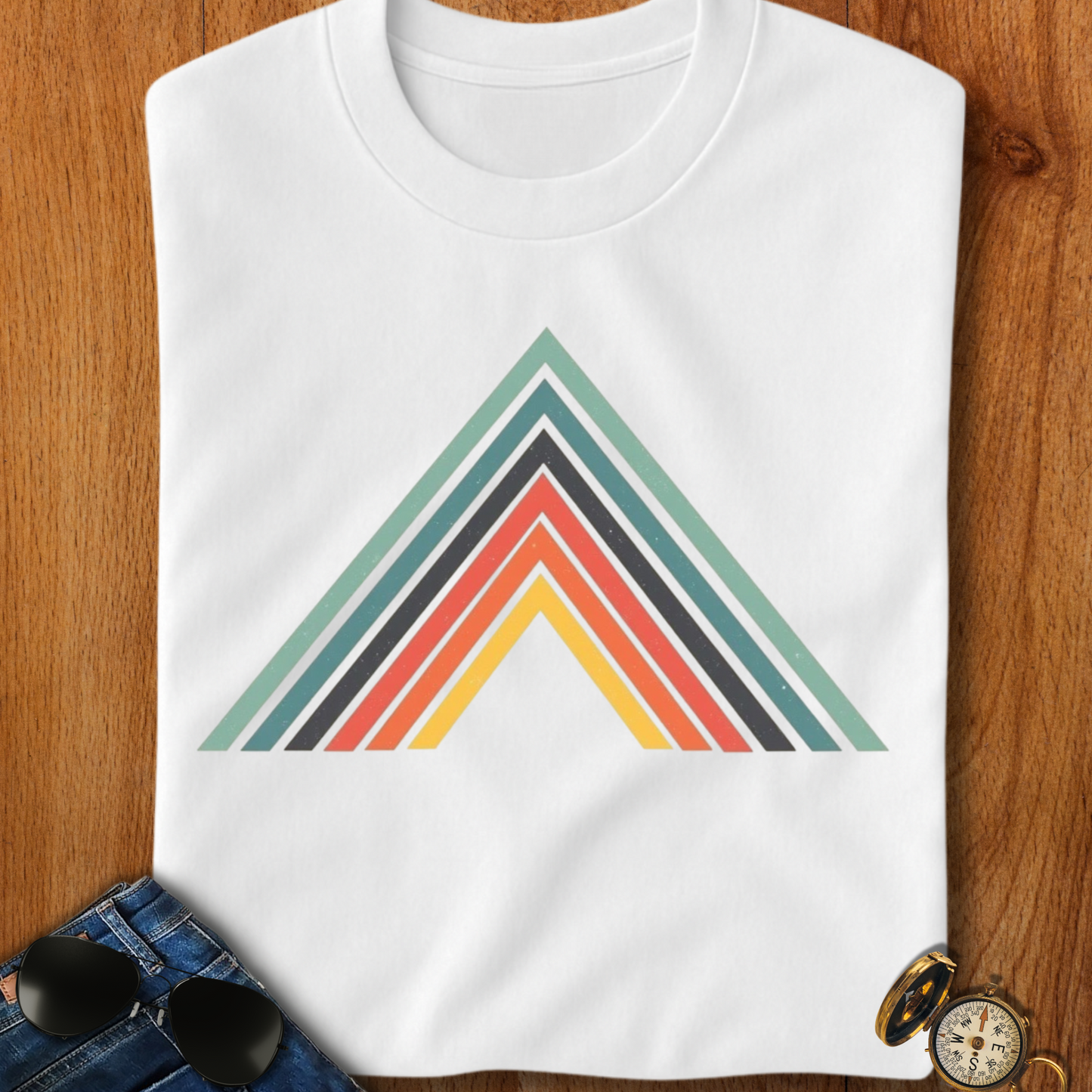 Abstract Mountain with Lines Camping T-Shirt