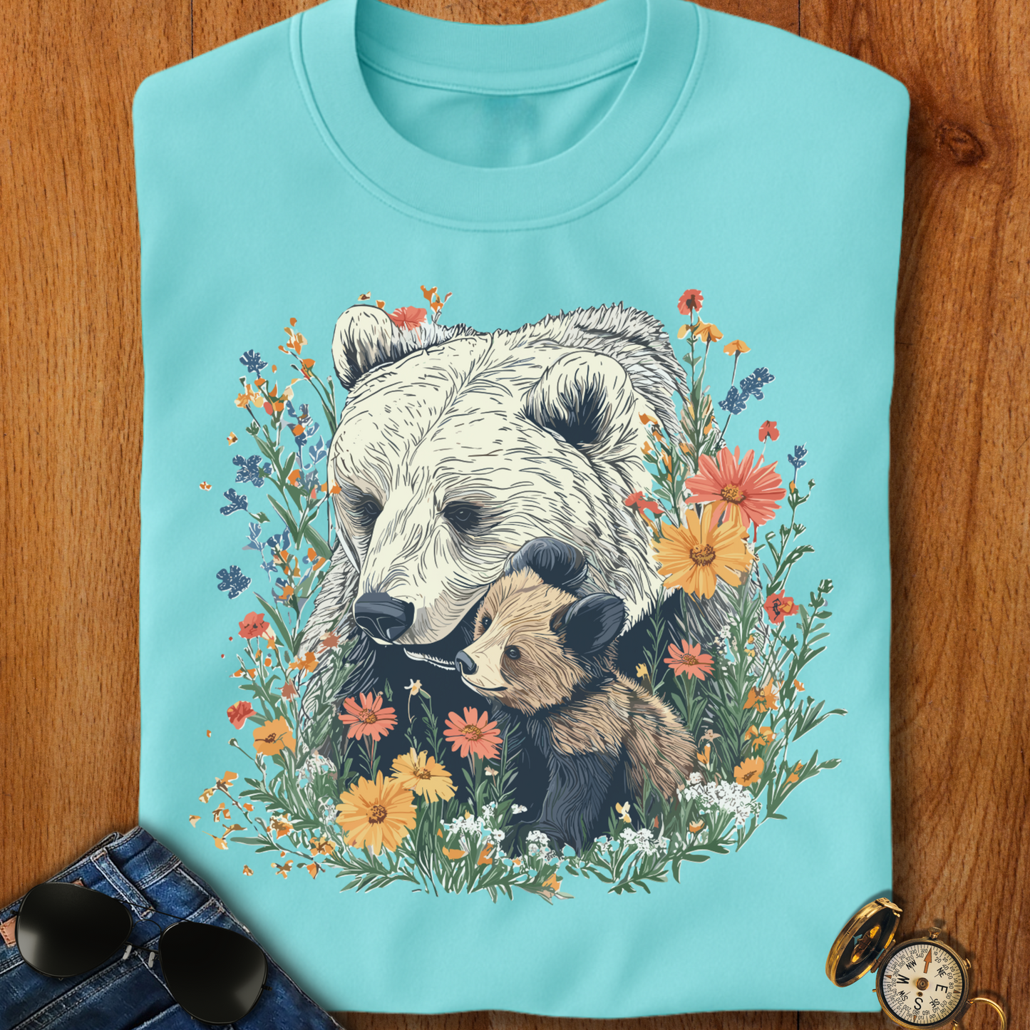 Mama bear and Cub Camping T-Shirt