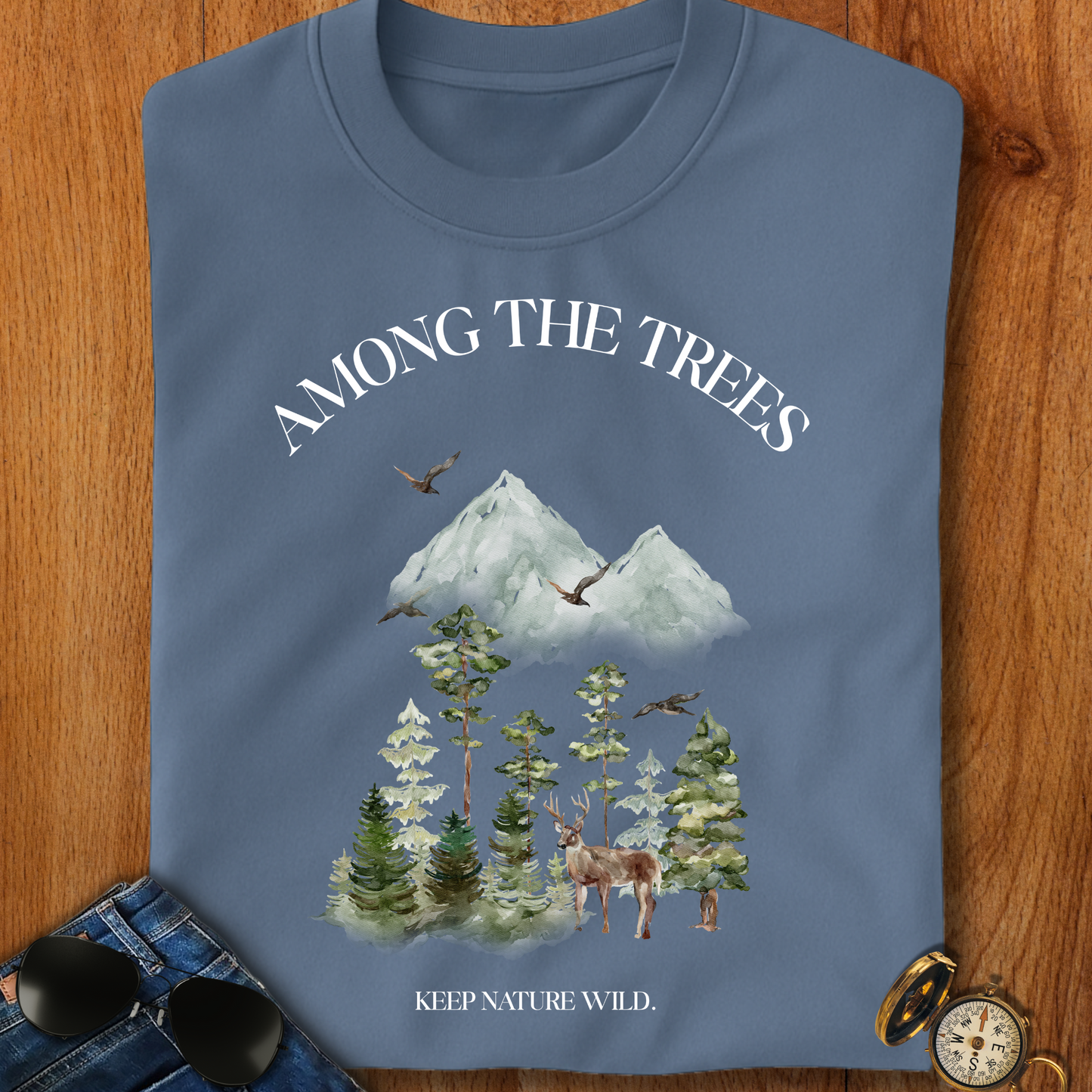 Among the Trees Hiking, Camping T-Shirt