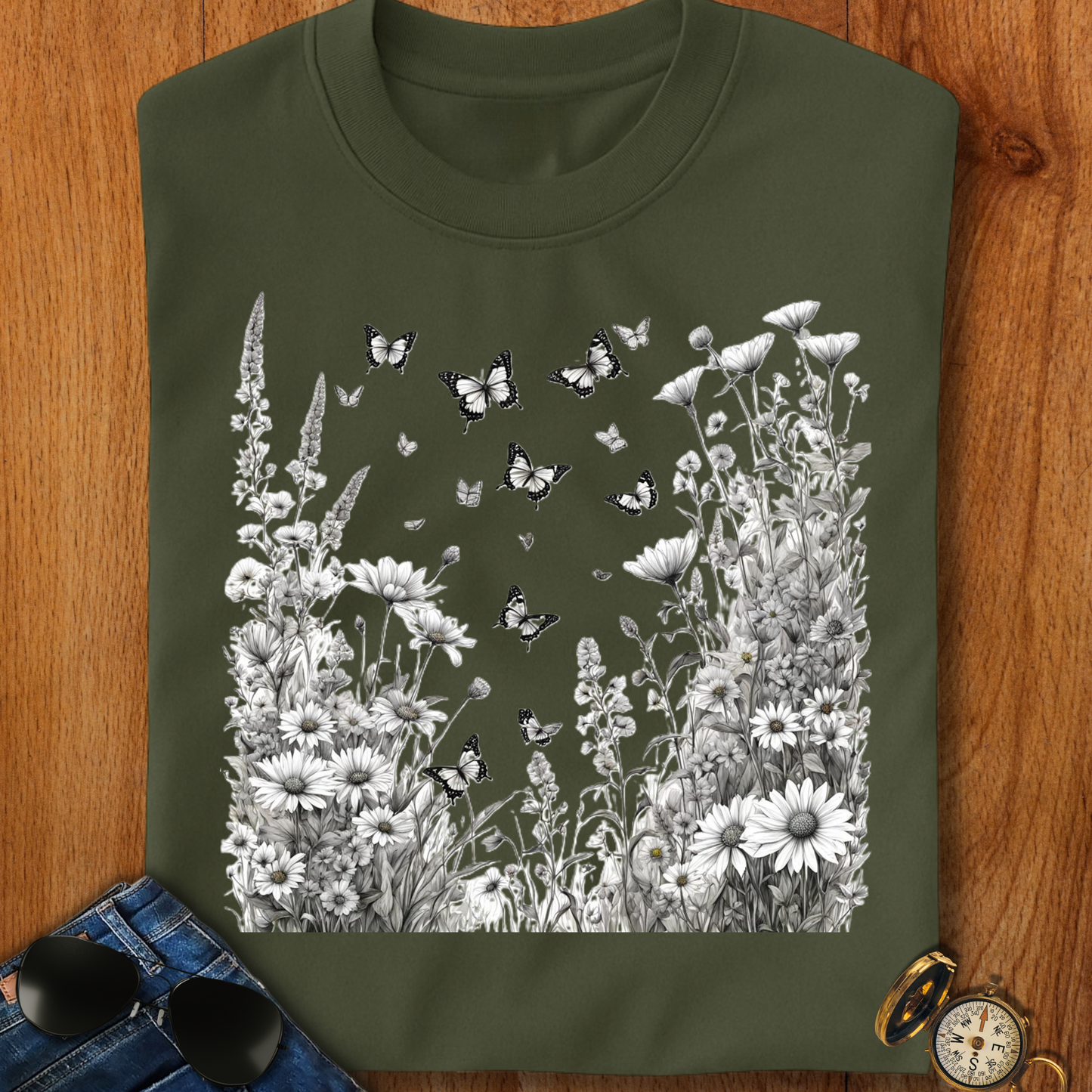 Butterfly Garden Camping T-Shirt