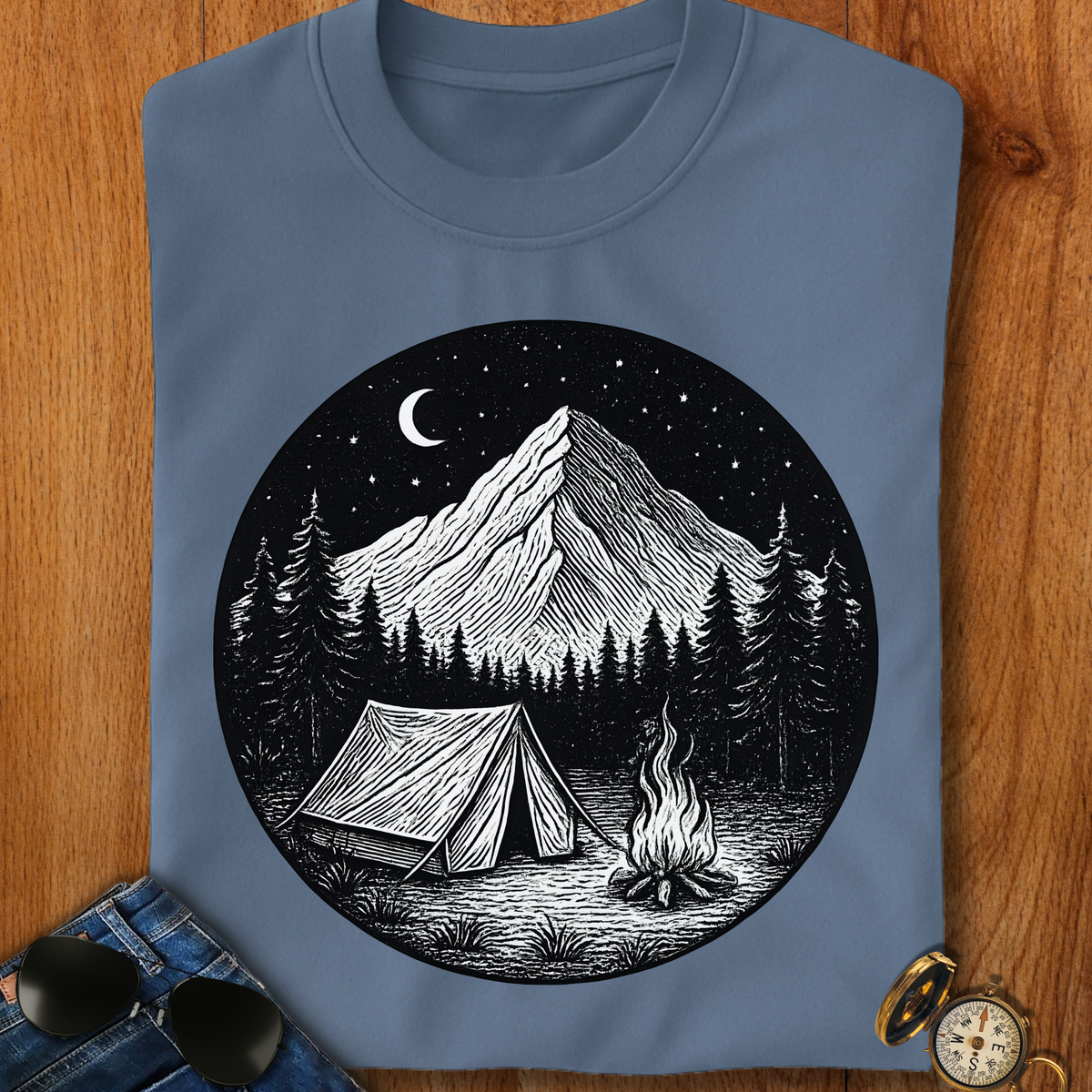 Tent Under the Stars Camping T-Shirt