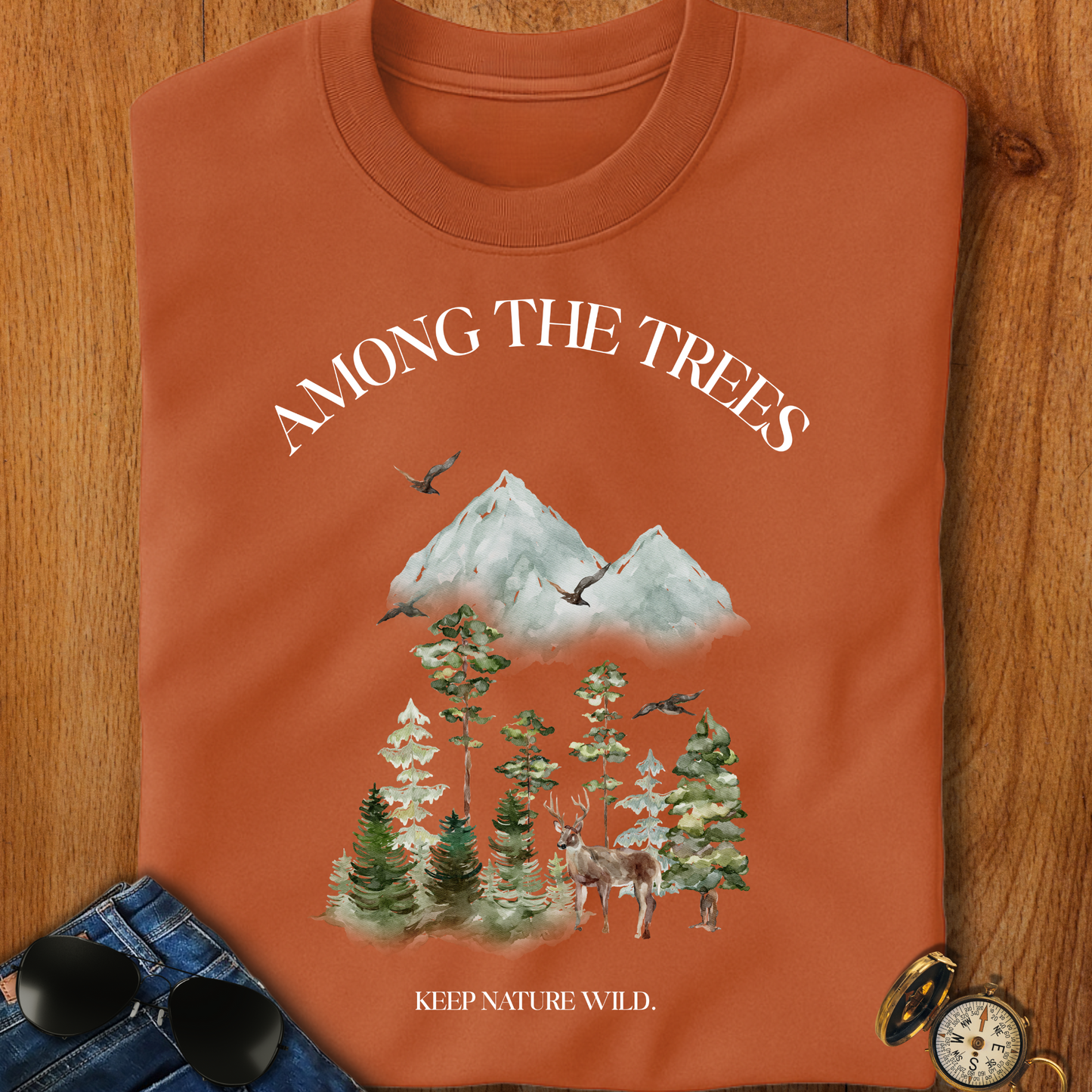 Among the Trees Hiking, Camping T-Shirt