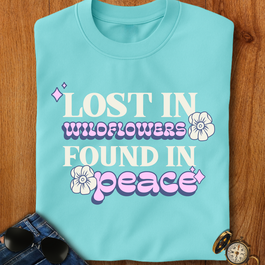 Lost in Wild Flowers, Found in Peace floral T-Shirt