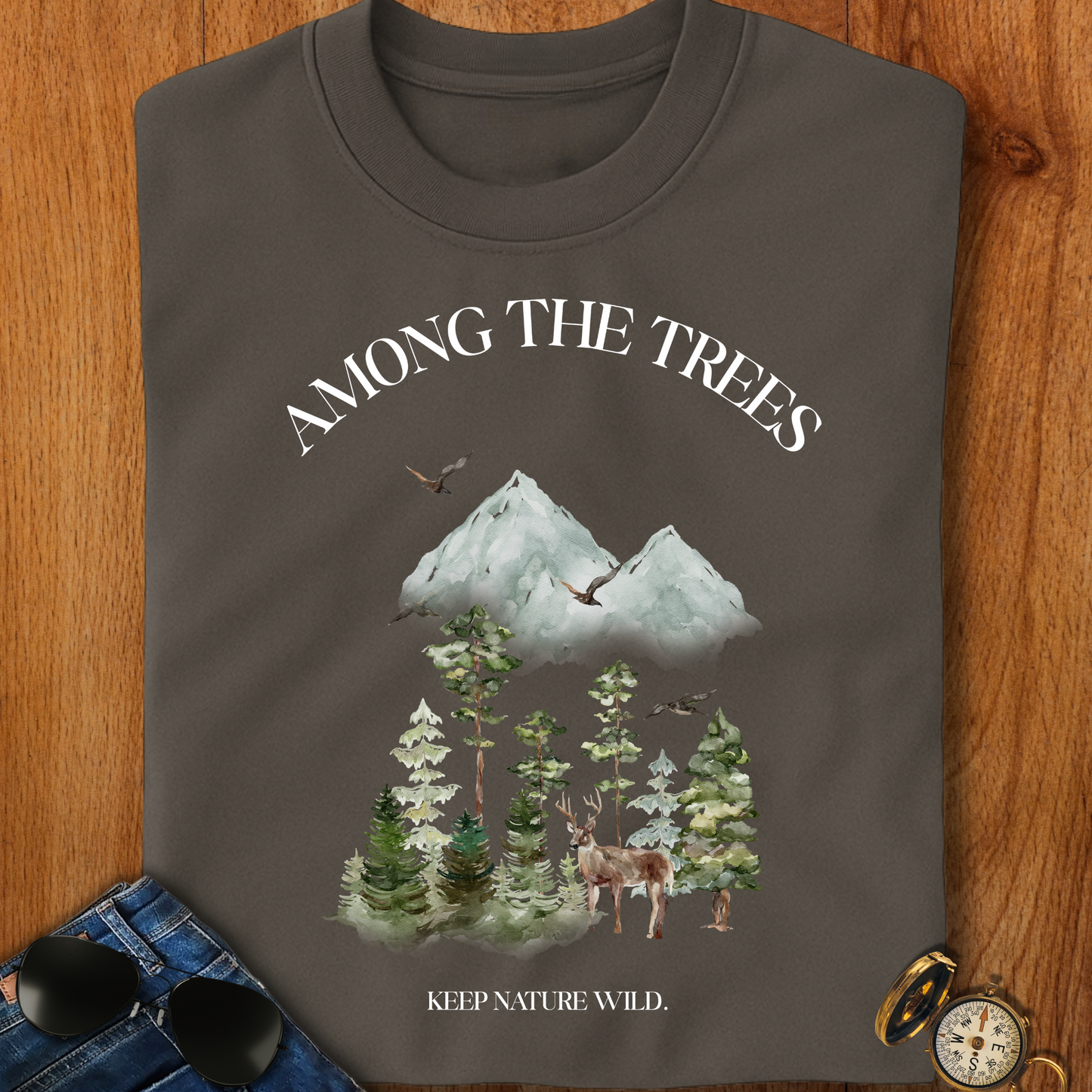 Among the Trees Hiking, Camping T-Shirt