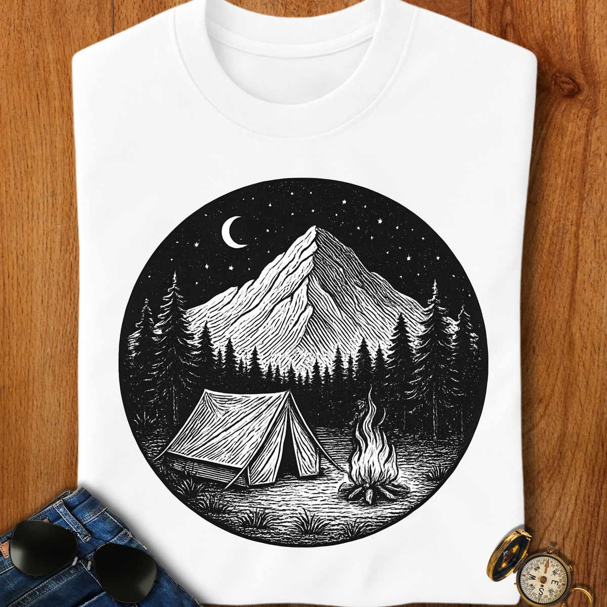 Tent Under the Stars Camping T-Shirt