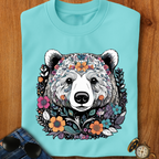 Floral Brown Bear T-Shirt