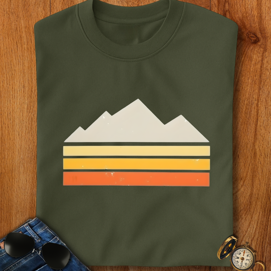 Abstract Retro Mountain Backpacking T-Shirt
