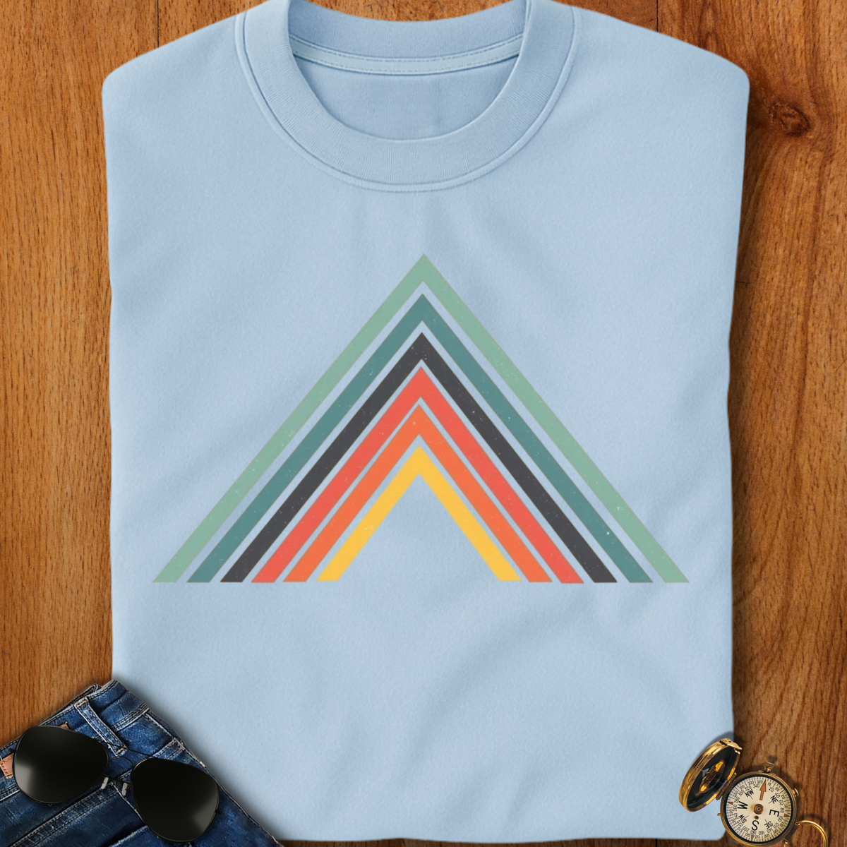 Abstract Mountain with Lines Camping T-Shirt