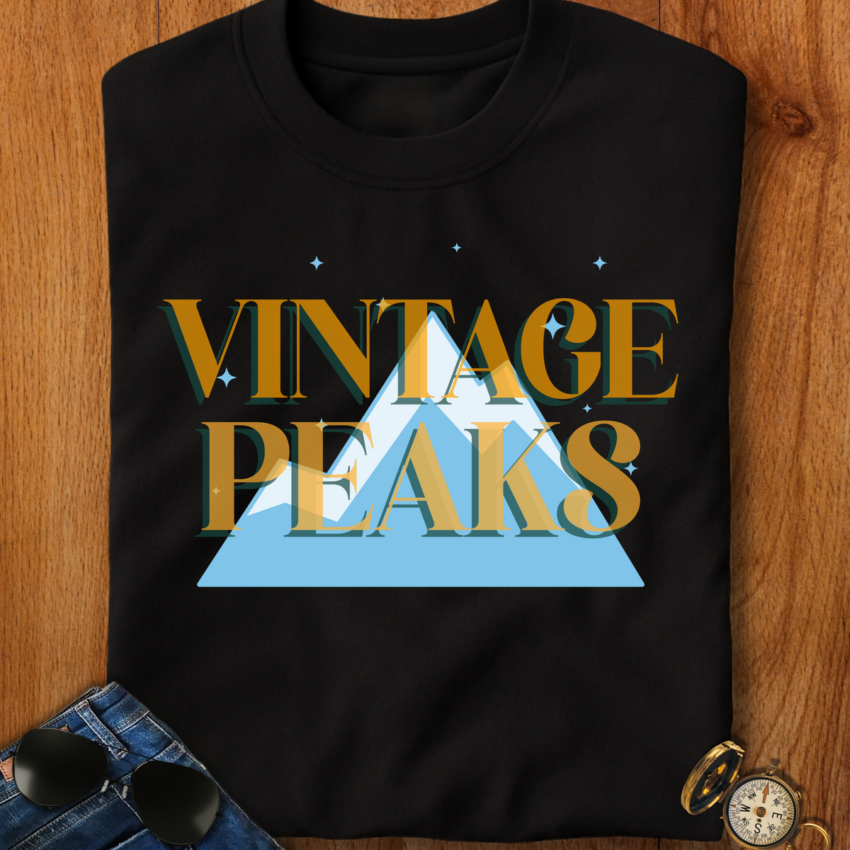 Vintage Peaks Retro Camping T-Shirt