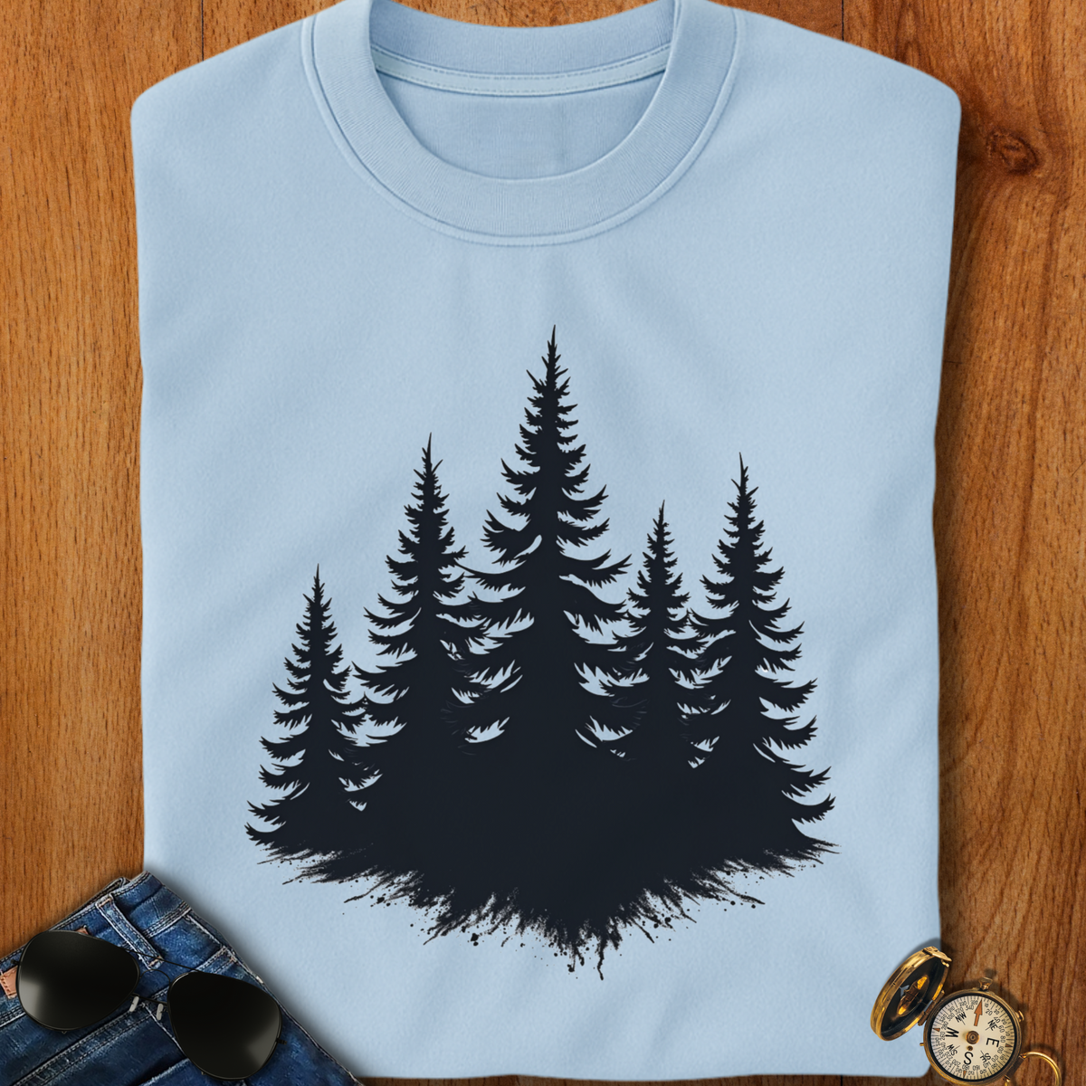 Distressed Pine Camping T-Shirt