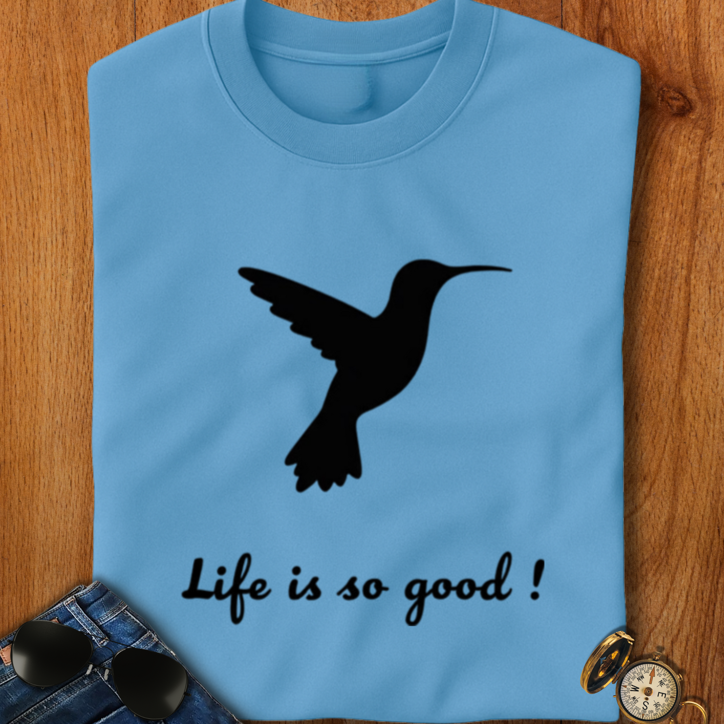 Life is Good Hummingbird Camping T-Shirt