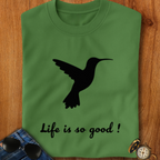 Life is Good Hummingbird Camping T-Shirt
