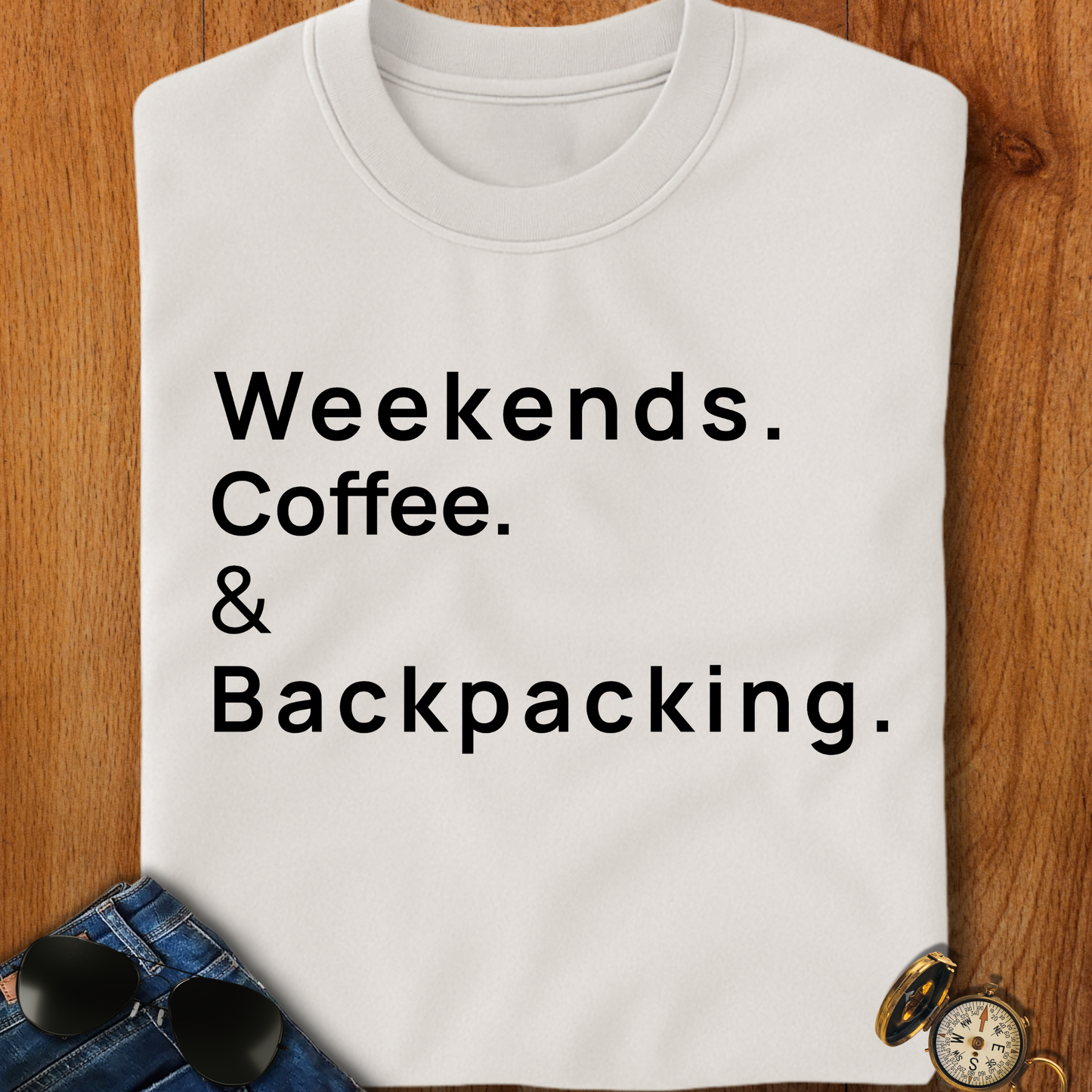 Weekends Coffee and Backpacking Camping T-Shirt