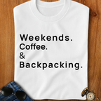 Weekends Coffee and Backpacking Camping T-Shirt